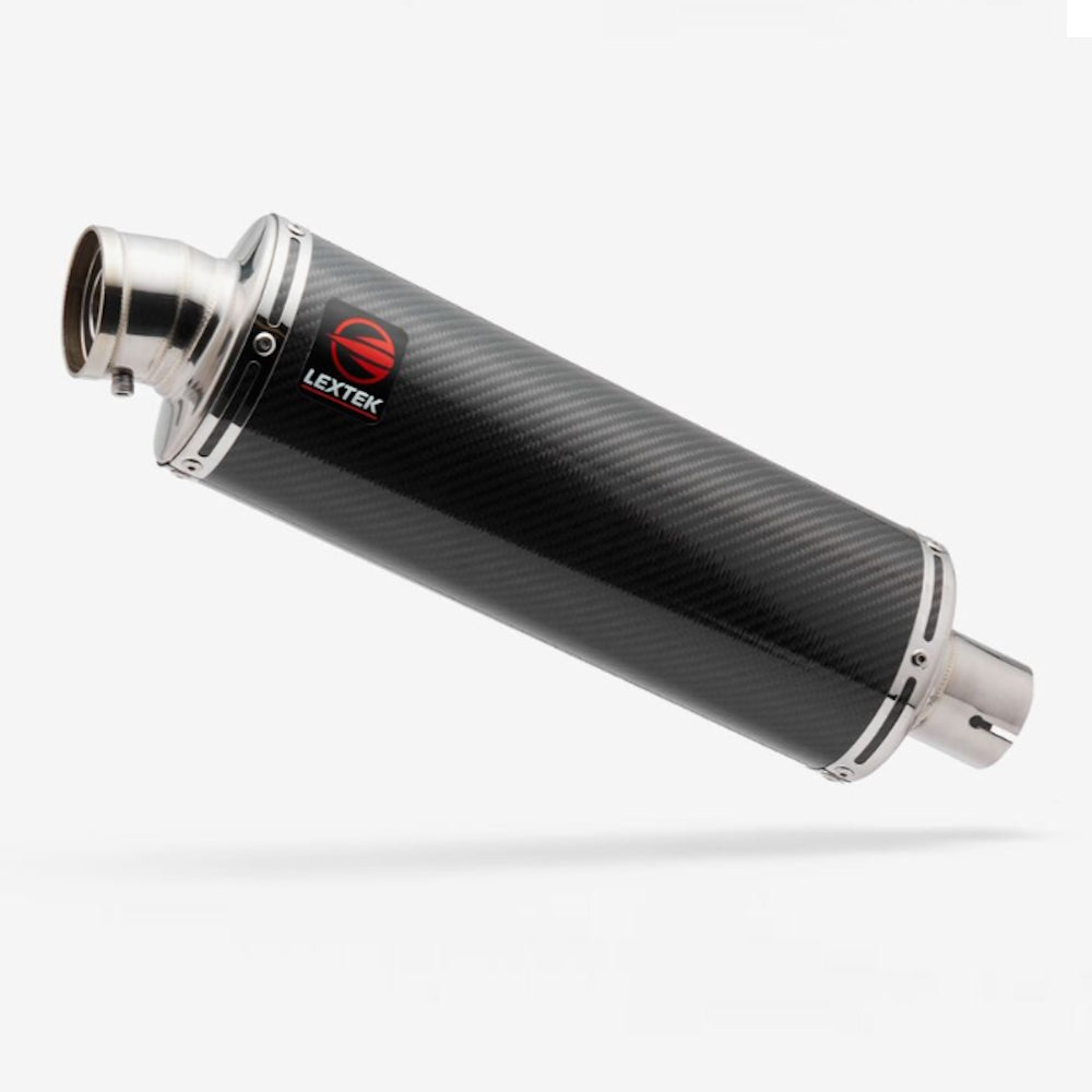 Lextek Carbon Fibre OP8C Oval Exhaust Silencer 350mm 51mm