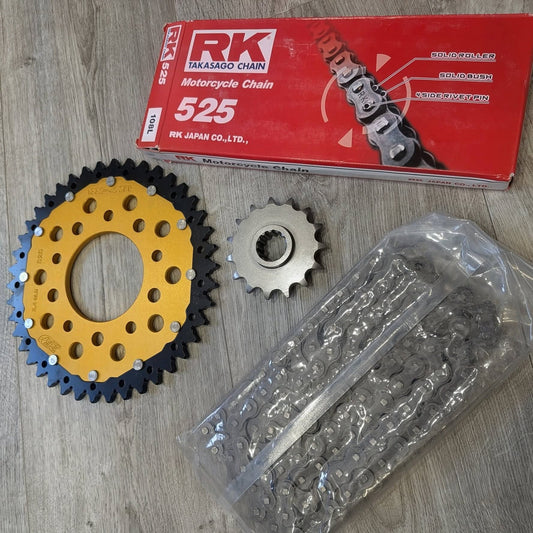 Honda CB500 Race Chain and Gold Sprocket Combo
